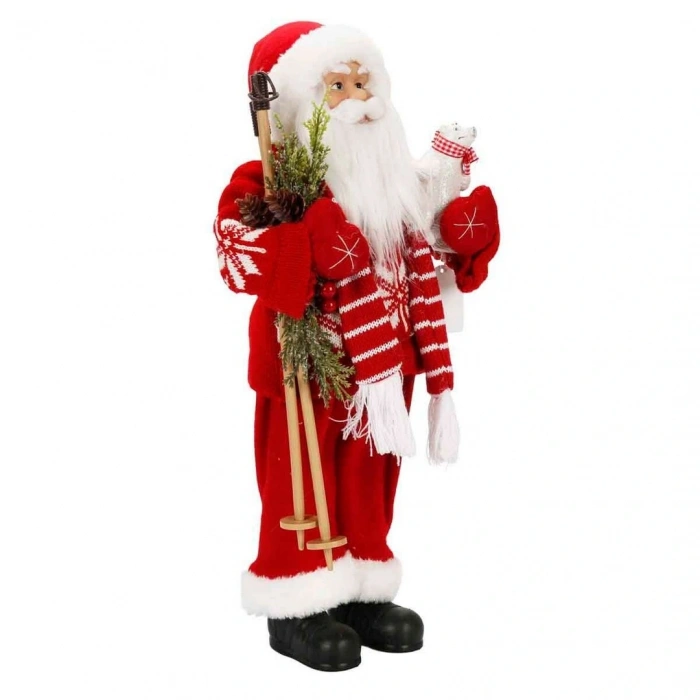 Kayak Batonlu Noel Baba Dekoratif Biblo 46 cm