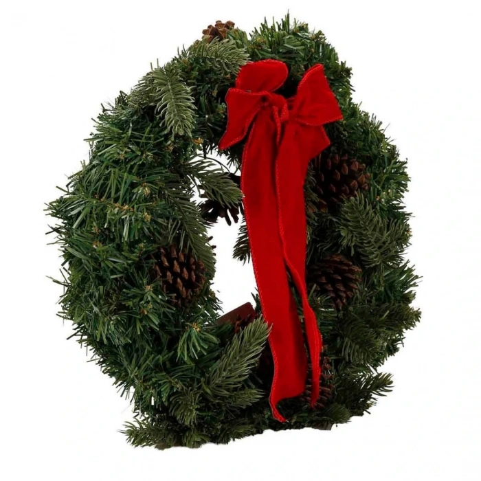 Kırmızı Fiyonklu Dekoratif Kapı Süsü 40 cm