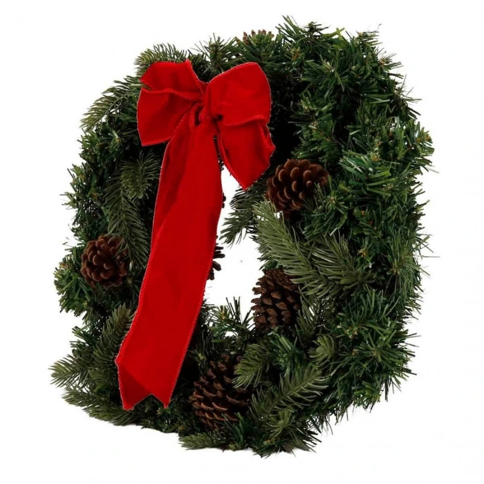 Kırmızı Fiyonklu Dekoratif Kapı Süsü 40 cm