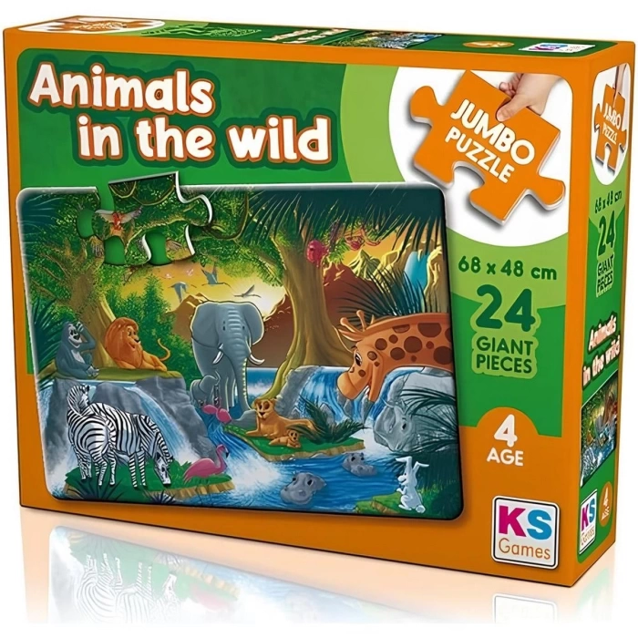 KS Games Animal In The Wild Jumbo 24 Parça Puzzle