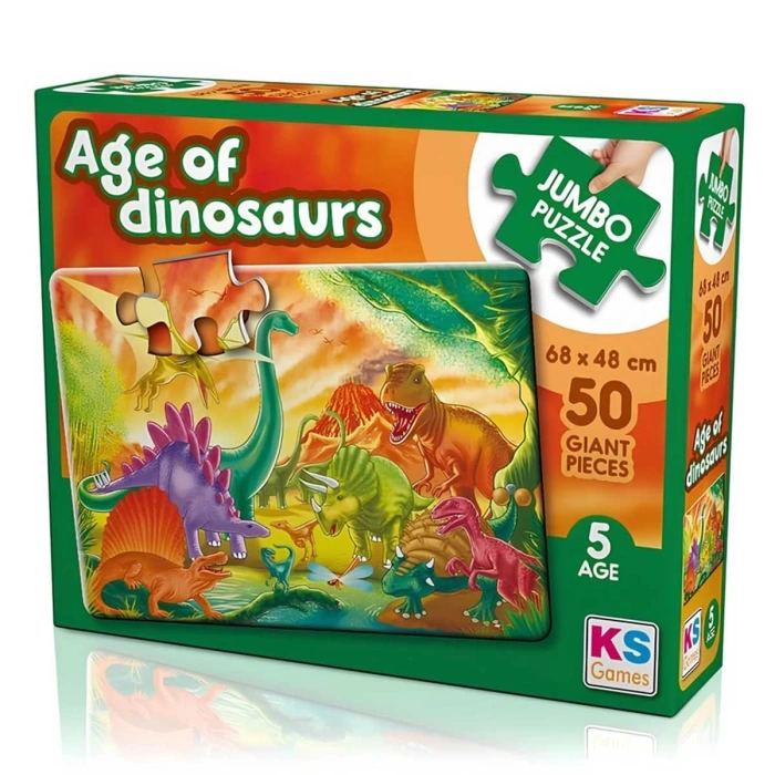 KS Games The Age Of Dinosaurs Jumbo Puzzle 50 Parça