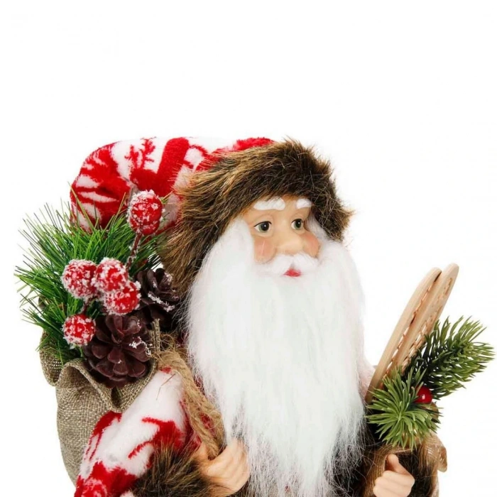 Kürklü Noel Baba Dekoratif Biblo 41 cm