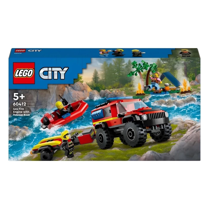 LEGO City 4x4 Kurtarma Botlu İtfaiye Kamyonu 60412