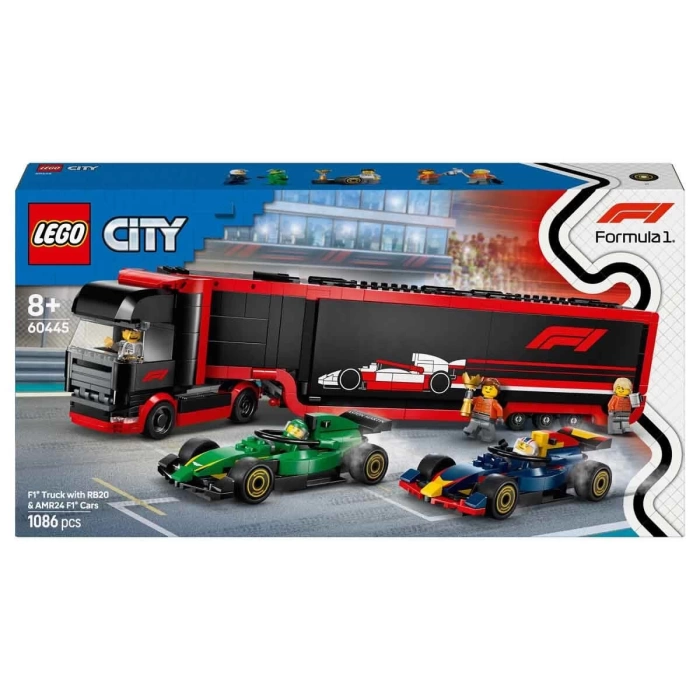 LEGO City RB20 ve AMR24 F1 Arabalı F1 Kamyonu 60445