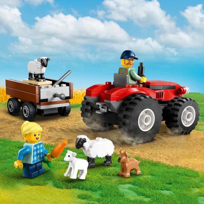 LEGO City Römorklu Kırmızı Çiftlik Traktörü ve Koyun 60461