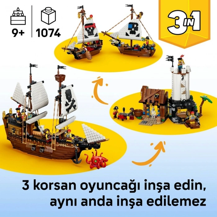 LEGO Creator 3’ü 1 Arada İkonik Korsan Gemisi 31387