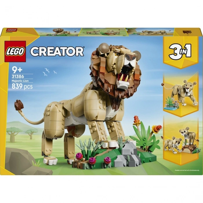 LEGO Creator 3’ü 1 Arada Vahşi Hayvanlar: Görkemli Aslan 31386