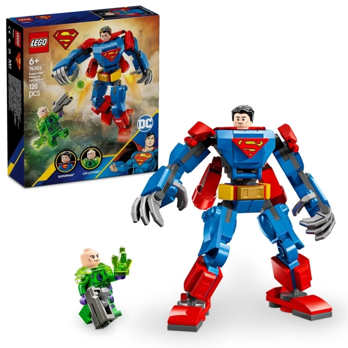 LEGO DC Superman Robotu, Lex Luthor’a Karşı Süper Kahraman Oyuncak Figürü 76302