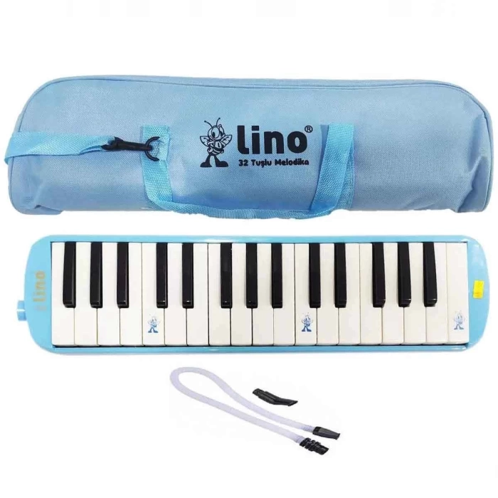 Lino 32 Tuşlu Bez Çantalı Melodika Pastel Mavi