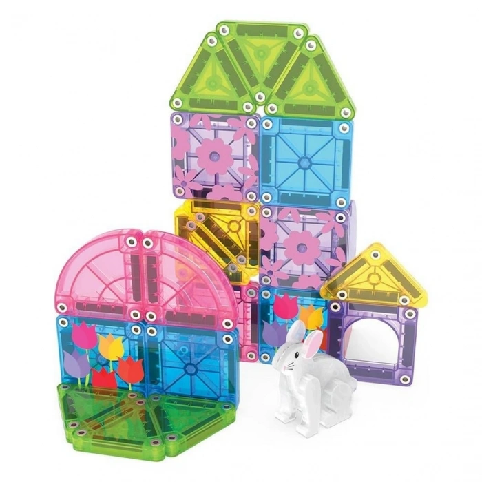 Magna Tiles Bahçe Seti Manyetik Bloklar Seyahat Boy 24 Parça