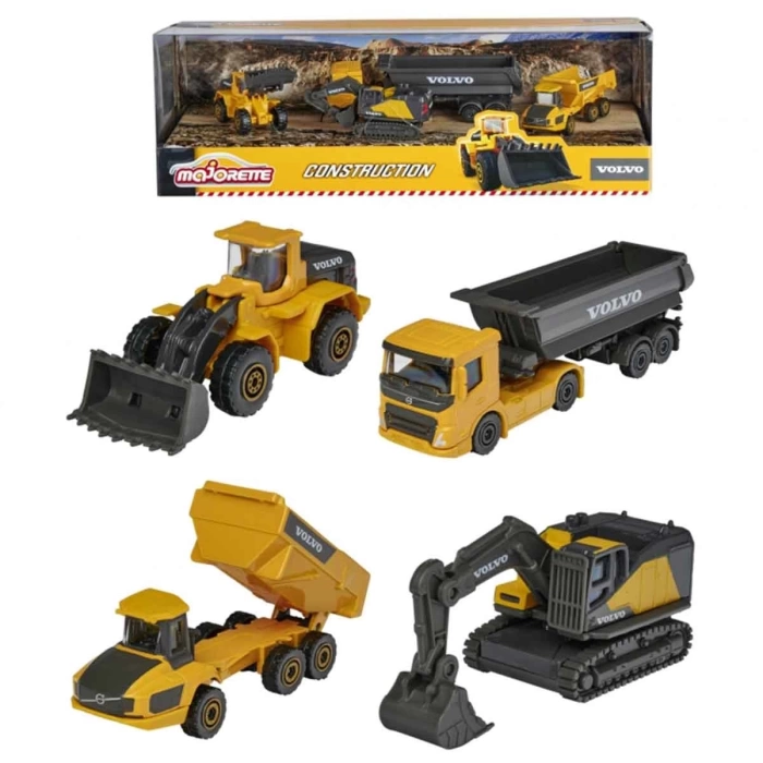 Majorette Volvo Construction 4lü Koleksiyon Paketi