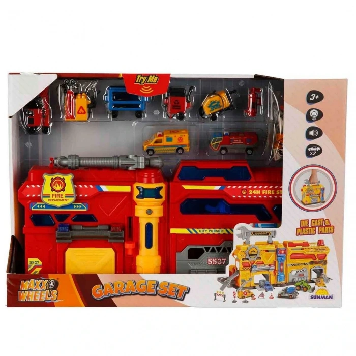 Maxx Wheels Sesli ve Işıklı Garaj Seti