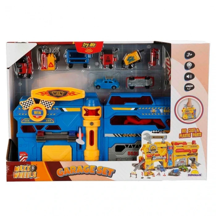 Maxx Wheels Sesli ve Işıklı Garaj Seti