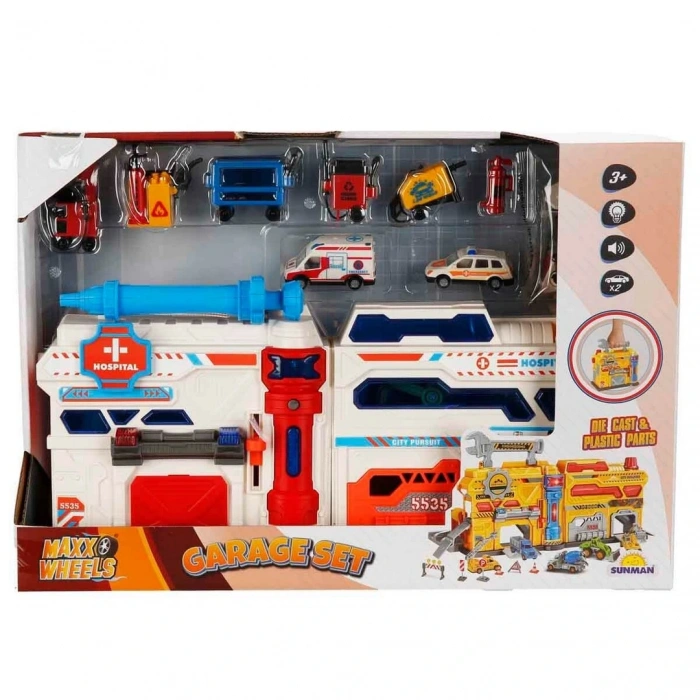 Maxx Wheels Sesli ve Işıklı Garaj Seti