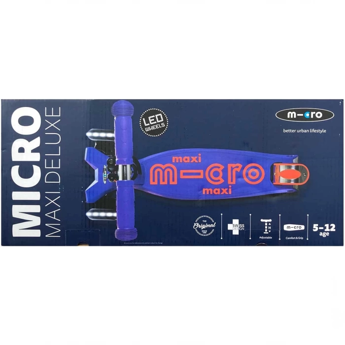 Micro Maxi Micro Deluxe LED 3 Tekerlekli Scooter Blue