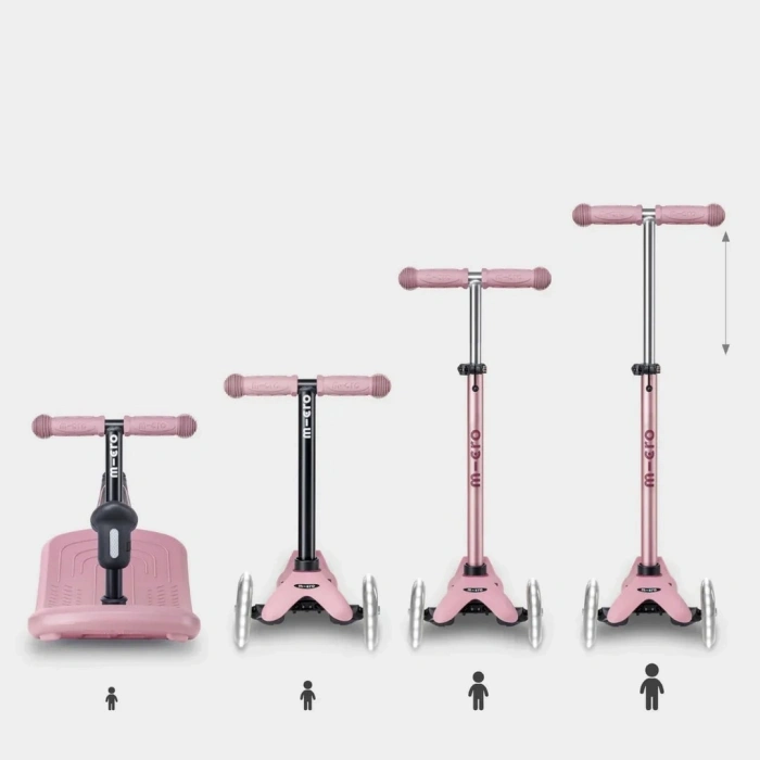 Micro Mini 6 in 1 Deluxe Rock and Go LED Scooter Pembe