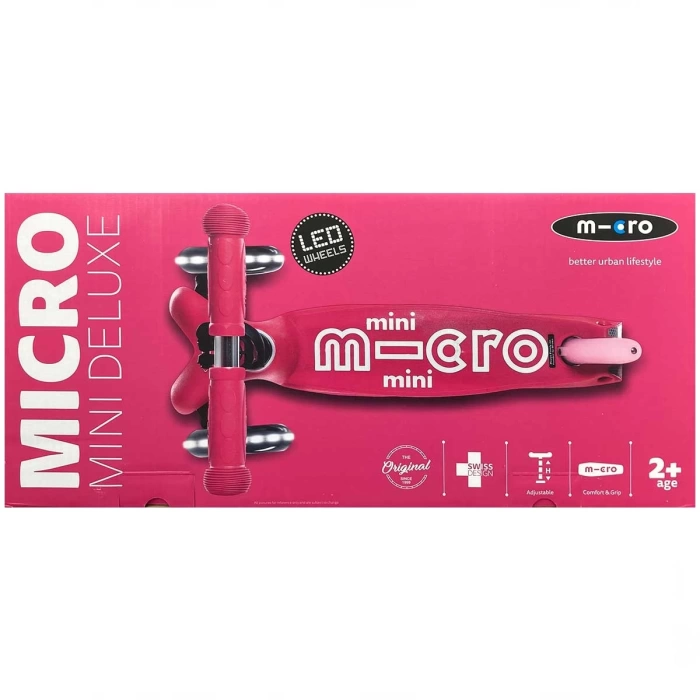 Micro Mini Deluxe LED 3 Tekerlekli Scooter Pink