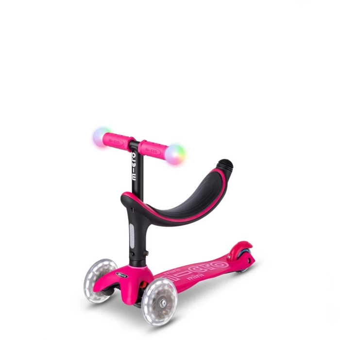 Micro Mini2Grow Deluxe Magic LED 3 Tekerlekli Scooter Pink