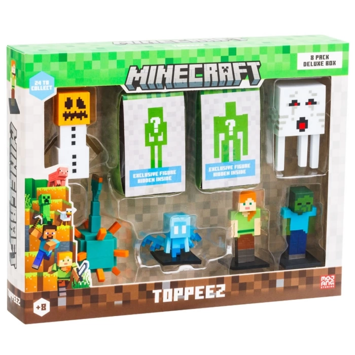 Minecraft 3D Figür Kalem Başlığı Toppeez 8li