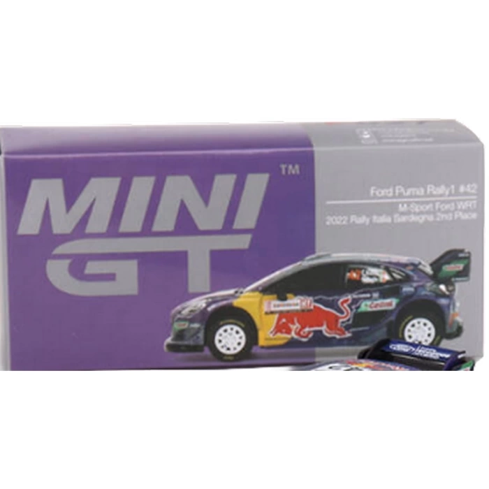 Mini GT 1/64 Ford Puma Rally1 M-Sport Ford WRT 2022 Rally Italia Sardegna Place