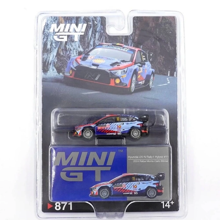 Mini GT 1/64 Hyundai i20 N Rally1 Hybrid 2024 Rallye Monte-Carlo Winner - Blister Paket