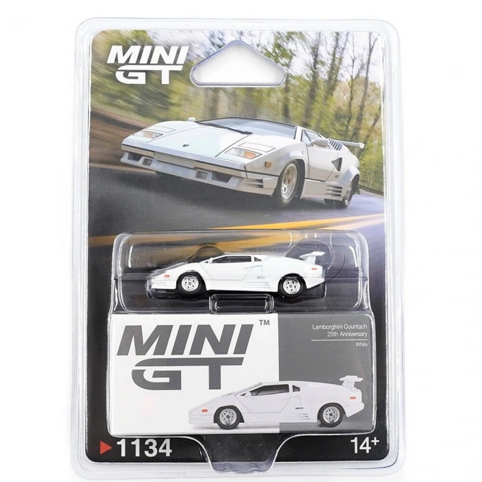 Mini GT 1/64 Lamborghini Countach 25th Anniversary White - Blister Paket