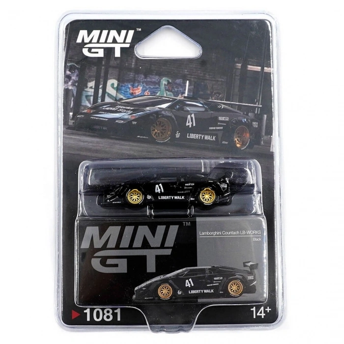 Mini GT 1/64 Lamborghini Countach LB-WORKS Black Blister Paket