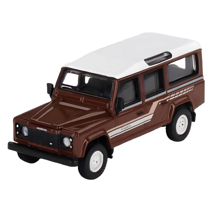 Mini GT 1/64 Land Rover Defender 110 1985 County Station Wagon Russet Brown