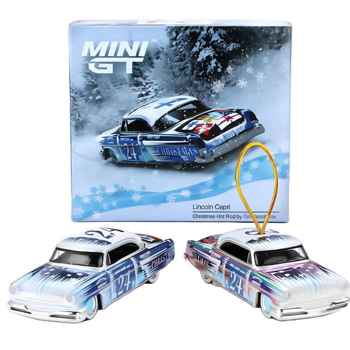 Mini GT 1/64 Lincoln Capri Christmas Hot Rod by Tim Sadchikov 2024 Christmas Edition