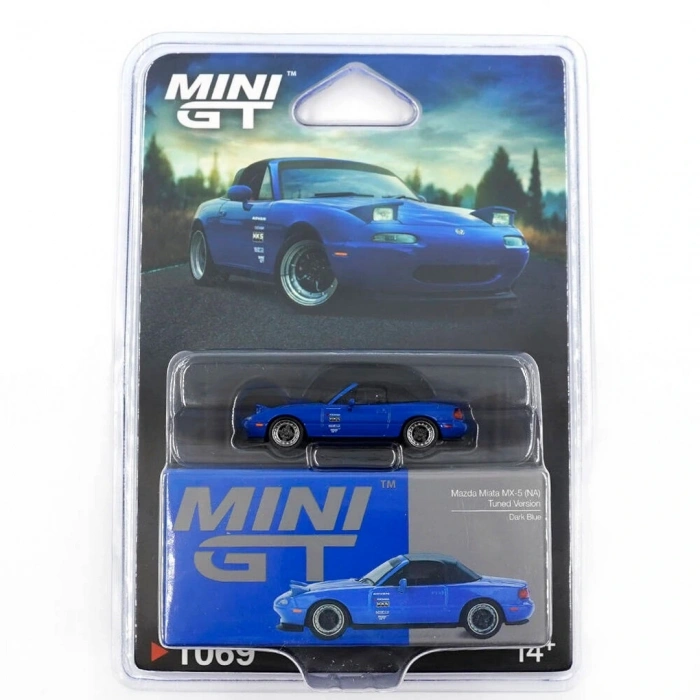 Mini GT 1/64 Mazda Miata MX-5 (NA) Tuned Version Dark Blue - Blister Paket