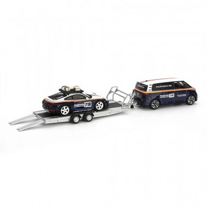 Mini GT 1/64 Porsche 911 Dakar #718 / Volkswagen ID. Buzz Porsche Centrum Gelderland Roughroads Set