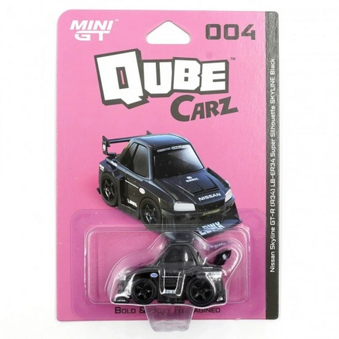 Mini Gt 1/64 Qube Carz Serisi Nissan Skyline GT-R ER34 Super Silhouette SKYLINE Black Blister Paket