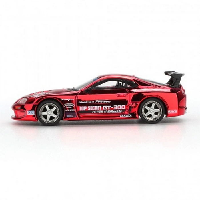 Mini GT 1/64 Toyota Supra (A80) Top Secret GT-300 Top Secret Red Chrome