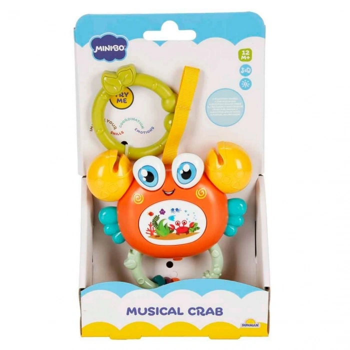 Minibo Müzikli ve Işıklı Çıngıraklı Yengeç Puset Oyuncağı