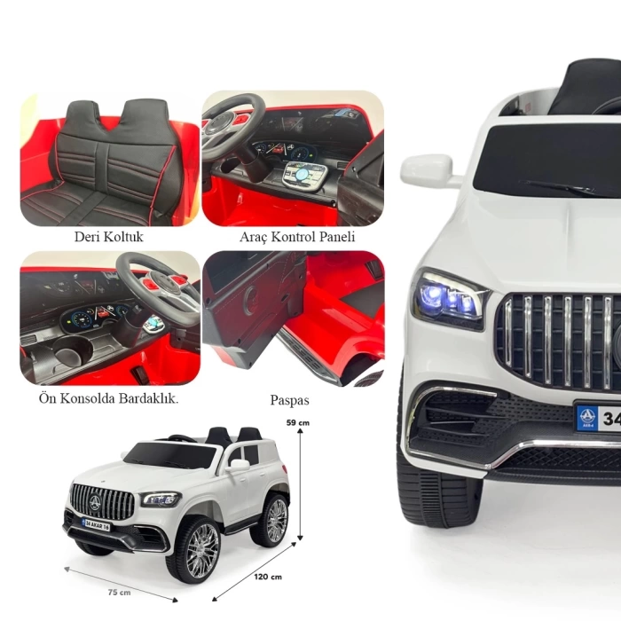 Miracle GT Beyaz Uzaktan Kumandalı 4X2 12 VOLT Akülü Araba