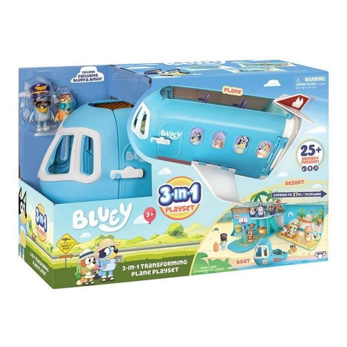 Moose Toys Bluey 3ü 1 Arada Dönüşen Uçak Oyun Seti