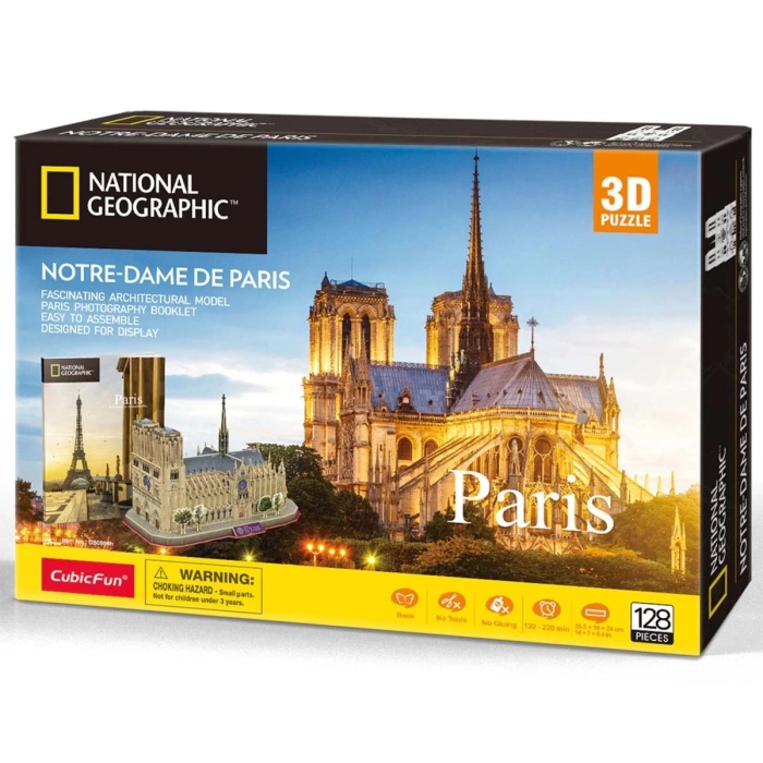 National Geographic 128 Parça 3D Puzzle Notre-Dame