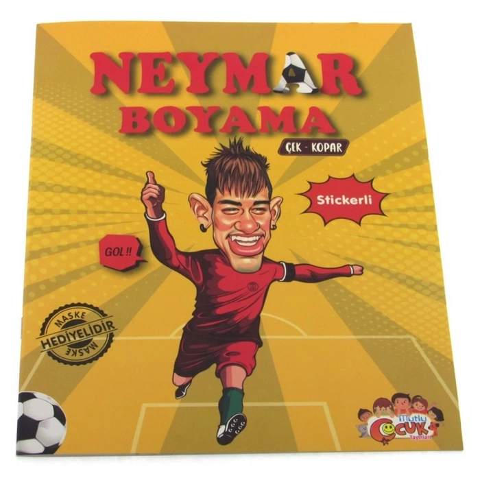 Neymar Çıkartmalı Maskeli Boyama Kitabı