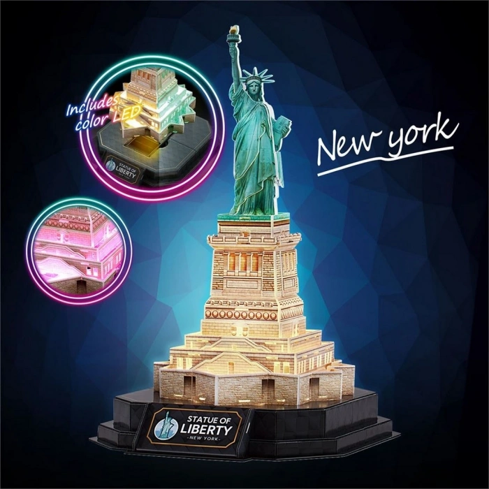 Özgürlük Heykeli 3D Puzzle Led Işıklı