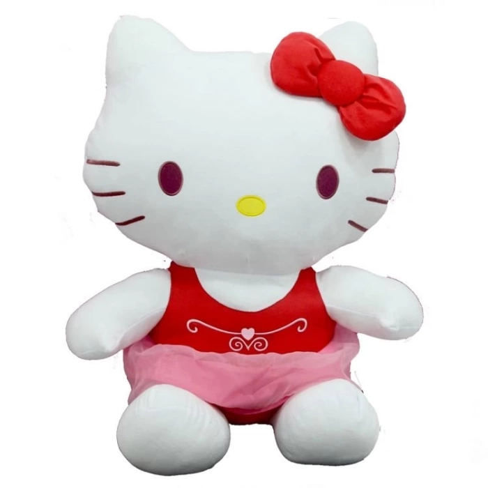 Peluş Hello Kitty Elbiseli Kurdeleli 36 cm