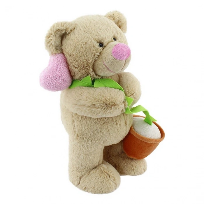 Peluş Kalpli Çiçekli Ayı 40 cm