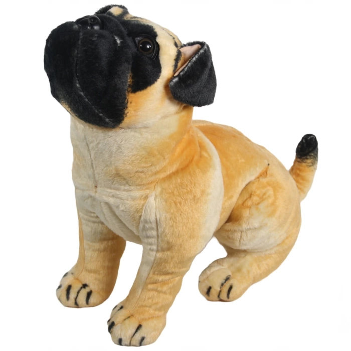 Peluş Sesli Oturan Bulldog Köpeği 43 cm.