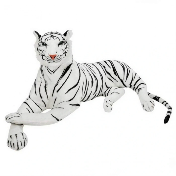 Peluş Yatan Beyaz Kaplan 130 cm