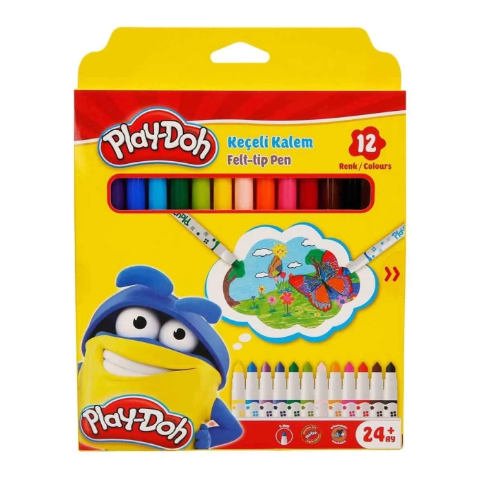 Play-Doh Keçeli Kalem 12 Renk Karton Kutu