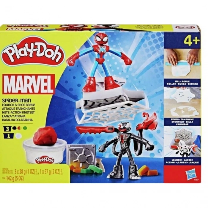 Play-Doh Spiderman Fırlatma ve Dilimleme Savaşı Oyun Seti