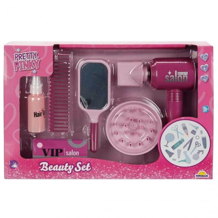 Pretty Pinky Sesli ve Işıklı Saç Tasarımı Güzellik Seti