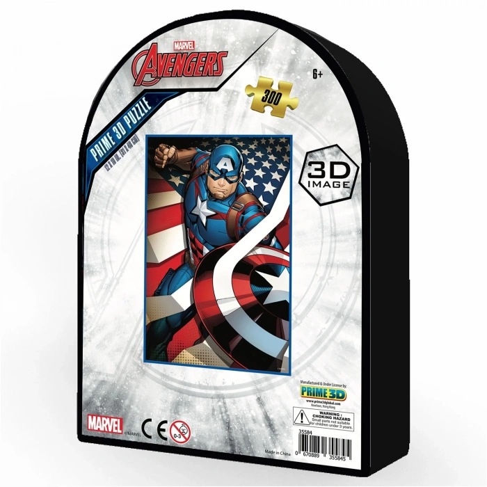 Prime 3D - Captain America 300 Parça Puzzle 35584 - Metal Kutu
