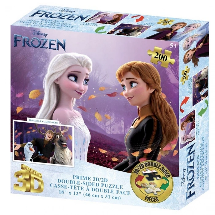Prime 3D Disney Frozen Çift Taraflı Puzzle 200 Parça