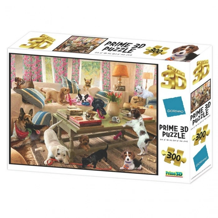 Prime 3D Giordano Köpekler Oturma Odasında Puzzle 300 Parça