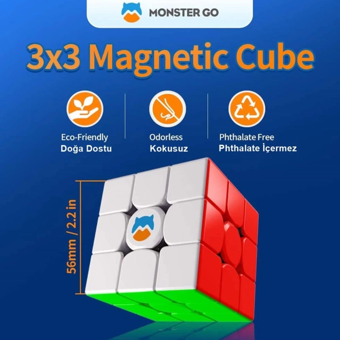 Profesyonel Gan Monster Go 3x3 Mıknatıslı Küp Puzzle